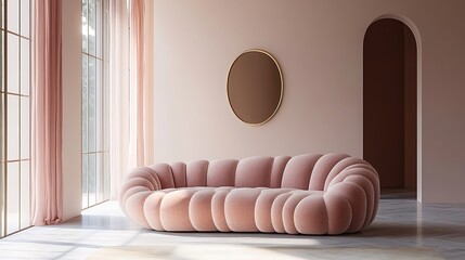Luxury sofa with a plush, overstuffed design and a sophisticated color palette 