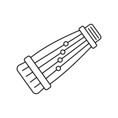 Koto line icon with white background vector stock illustration