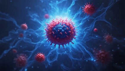 an illustration of the COVID-19 virus.