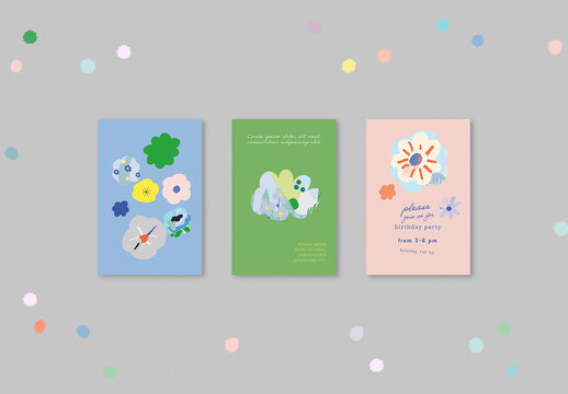 Artistic Floral Cards Layout