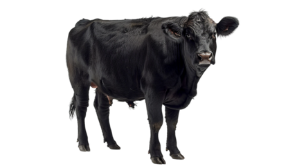 High-quality beef from black or red Angus cattle breed isolated on transparent background