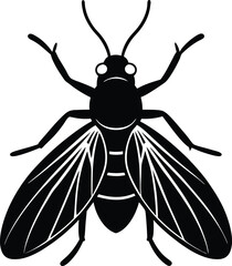 Whitefly silhouette vector illustration