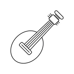 Biwa line icon with white background vector stock illustration