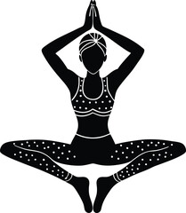 Yoga pose silhouette vector illustration