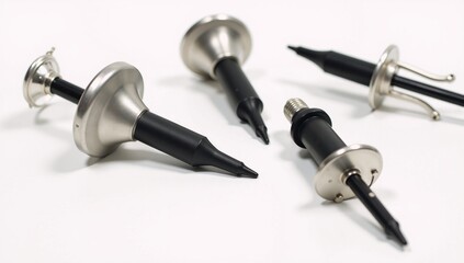 Eco-friendly solar-staked lights for garden ambience highlighted against a clean white backdrop