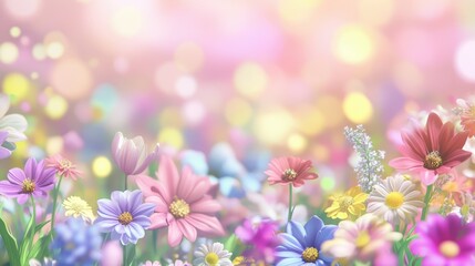 Obraz premium Wildflower Landscape with a Natural Backdrop