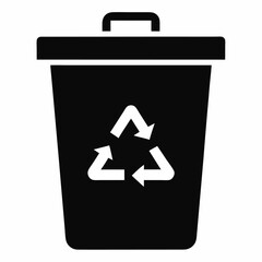 Recycle bin icon vector illustration on white background.