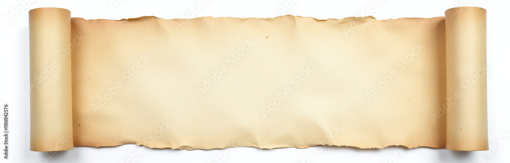 Poster a vintage blank paper scroll isolated on a clean white background provides ample room for creative w
