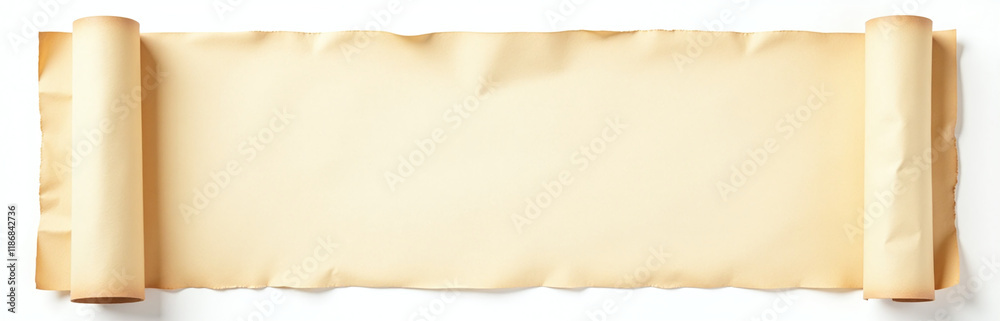 Poster a vintage blank paper scroll isolated on a clean white background provides ample room for creative w