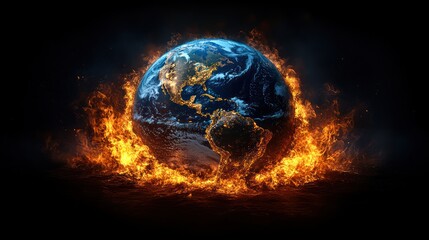 Fototapeta premium Burning Earth, global warming concept. (2)