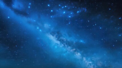 Fototapeta premium A stunning blue cosmos filled with stars and clouds evokes feelings of wonder and tranquility in the vast universe