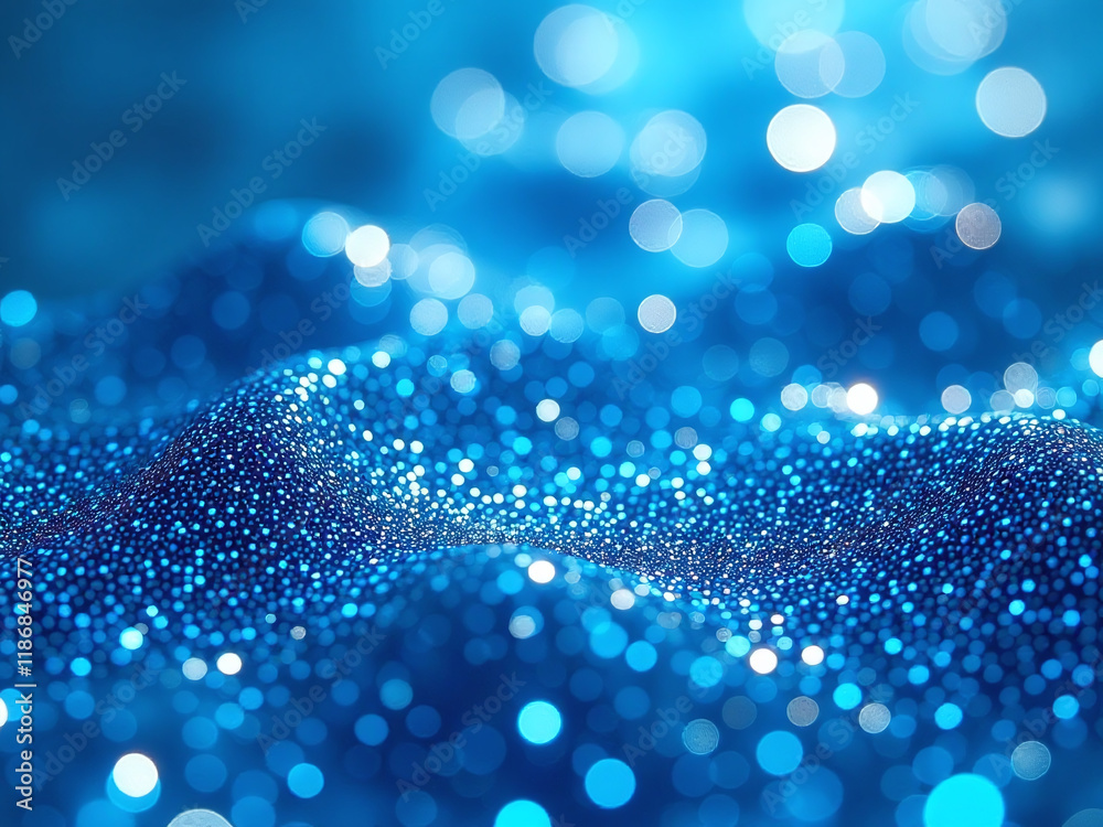 Poster A Vibrant Blue Glitter Water Effect Creates A Visually Striking Background Pattern With Added Depth And Visual Interest Instantly Everywhere. 00003