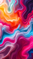 Fototapeta premium Fondo de fluidos de colores vivos, vibrantes y arremolinados en movimientos sinuosos