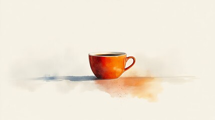 Rich Aromatic Coffee in a Warm Mug on Wooden Table with Cozy Atmosphere and Morning Light Glowing