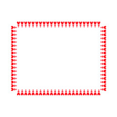 Valentine love heart rectangle frame border