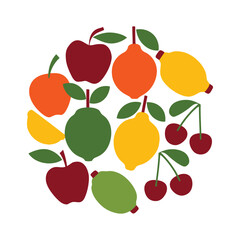 Fruits vector icon and illustration