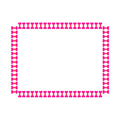 Valentine love heart rectangle frame border