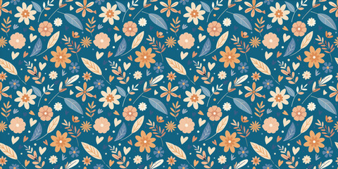 Simple wildflower soft light floral background wallpaper pattern ,Generative AI