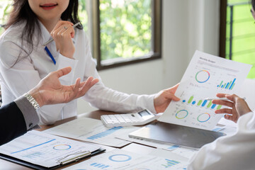 Business people meeting for analysis work plans and help discuss company ideas