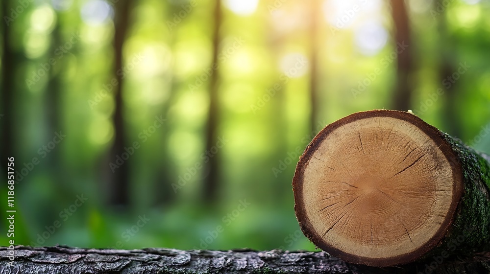 Poster closeup of tree trunk in sunlit forest capturing nature and growth : generative ai