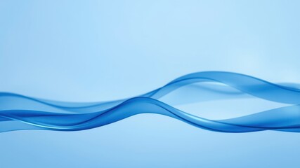Abstract Blue Wave Background with Smooth, Flowing Lines
