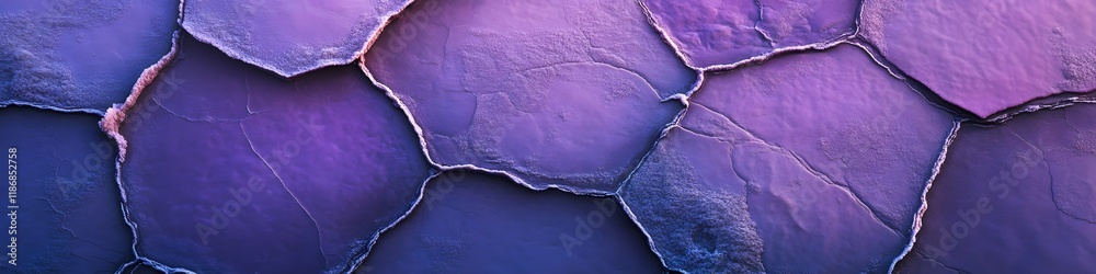 Aufkleber Aerial panorama of hexagonal salt formations under soft twilight hues, with vibrant shadows and textures creating dynamic depth, in 4K resolution