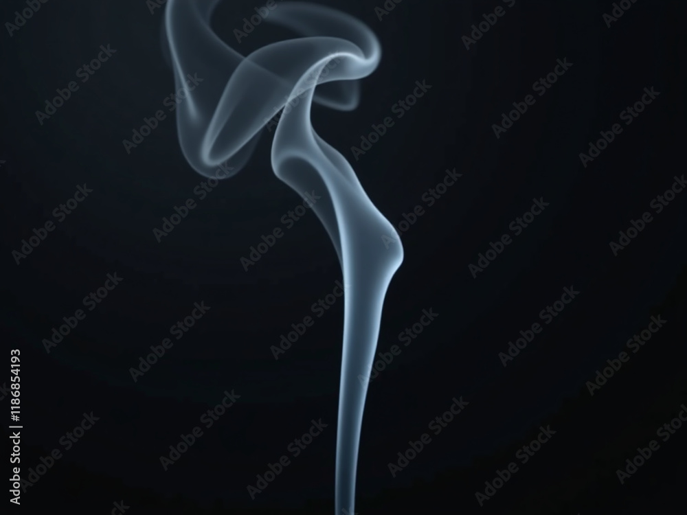 Poster a thin plume of white smoke emerges from a dark backdrop, creating a striking visual contrast instan