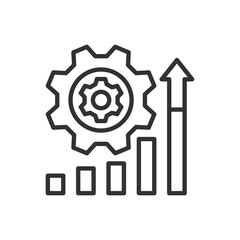 Performance, icon in line design. Performance, speed, efficiency, optimization, productivity, quality, results on white background vector. Performance editable stroke icon