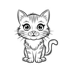 Sweet little cat icon and illustration