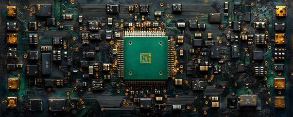 Green chip circuit board detail