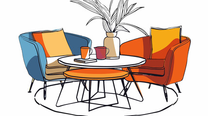 Fototapeta premium Modern Coffee Table for Stylish Living Room Furniture Display