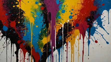 Fototapeta premium Drip and Splash Experiment with dripping paint
