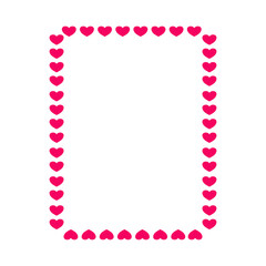 Valentine love heart frame border