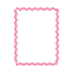 Valentine love heart frame border