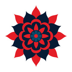 Colorful floral mandala design