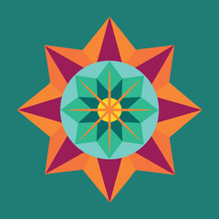 abstract colorful geometric mandala design
