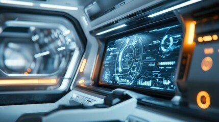 Futuristic Spaceship Cockpit Interface: A Glimpse into Advanced Technology