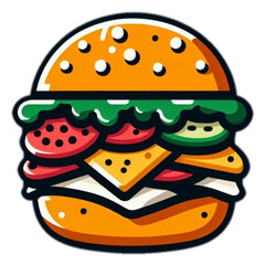 hamburger on a white