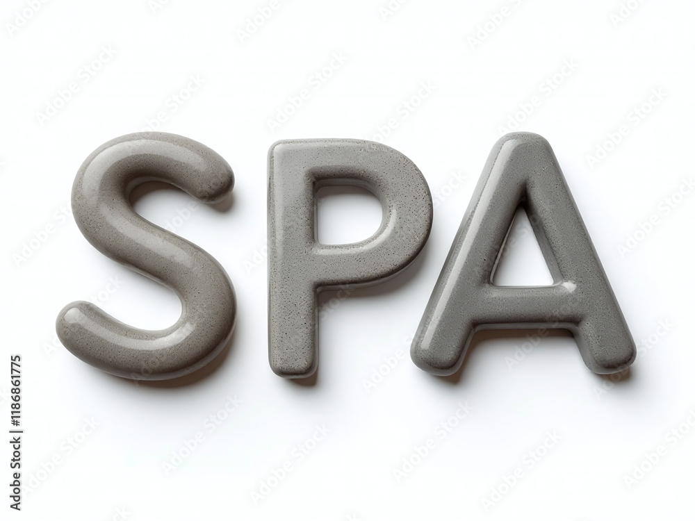 Poster A Spa Text Made Of Stones Is Isolated On A White Background With A Simple And Elegant Design Focus. 00003