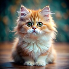 Obraz premium A cute persian cat sitting on colorful background