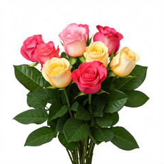 Fototapeta premium bouquet of roses. Natural fresh red roses flowers in a bowl.