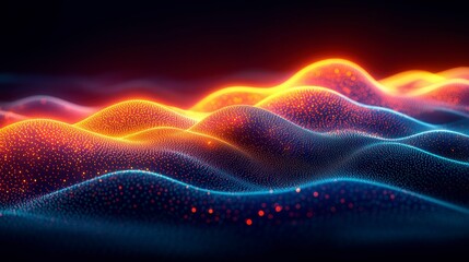 Fototapeta premium Artistic depiction of an atom with glowing electrons orbiting a central nucleus, surrounded by dynamic energy waves symbolizing atomic structure and molecular interactions