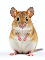 A Small Field Mouse Sits Comfortably In Front Of A White Background, Allowing Its Features To Be Easily Observed. 00003