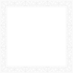 Vector black contour square classic byzantine ornament. Rectangle, border, Ancient Greece, Eastern Roman Empire frame. Decoration of the Russian Orthodox Church