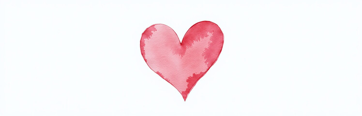 Fototapeta premium A Small Colorful Watercolor Heart Is Isolated On A Plain White Background With No Additional Design Elements Nearby. 00002