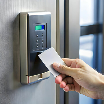 attaching card to the electronic reader to access