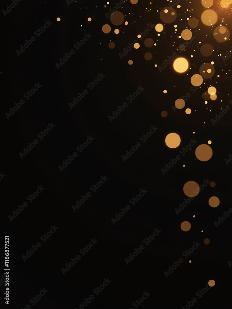 Poster A Sleek Gold Bokeh Pattern Adorns A Black Background In This Elegant Banner Design Concept. 00003
