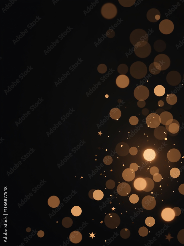 Poster A Sleek Gold Bokeh Pattern Adorns A Black Background In This Elegant Banner Design Concept. 00002