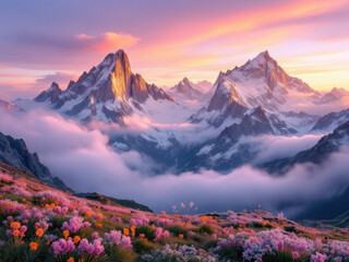 sunrise in the mountains