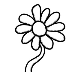 Stylized Cartoon Cute Flower Doodle